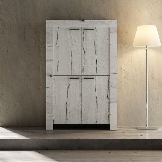 Photo of Ellie wooden storage cabinet in white oak with 4 doors