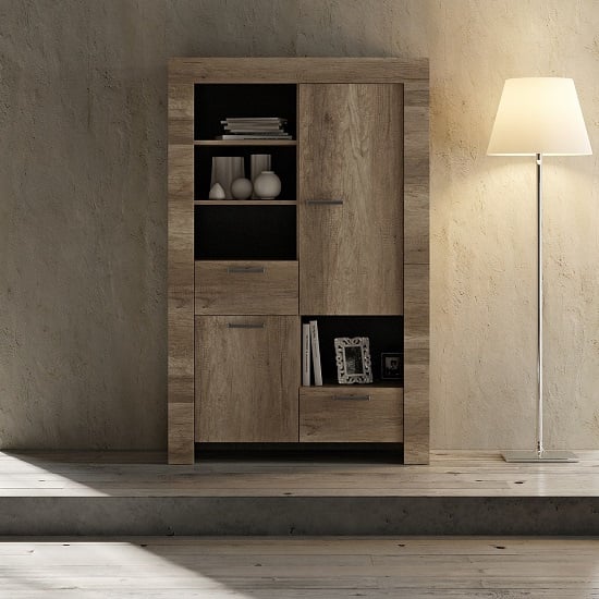 Read more about Ellie wooden display cabinet in canyon oak with 2 doors