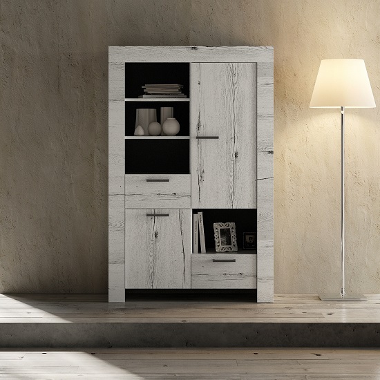 Read more about Ellie wooden display cabinet in white oak with 2 doors