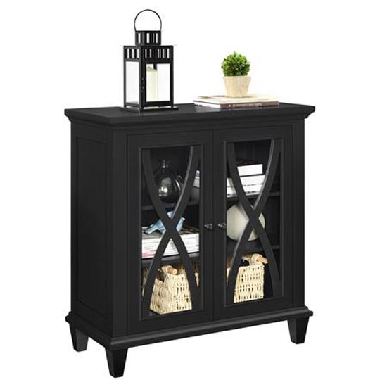 Ealing Wooden Display Cabinet With 2 Doors In Black_3
