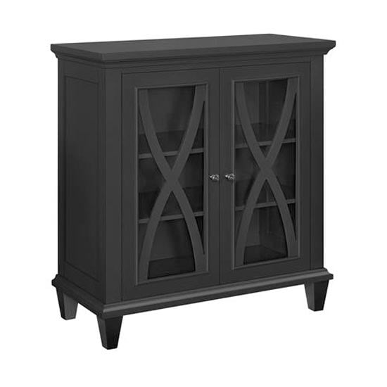Ealing Wooden Display Cabinet With 2 Doors In Black_4