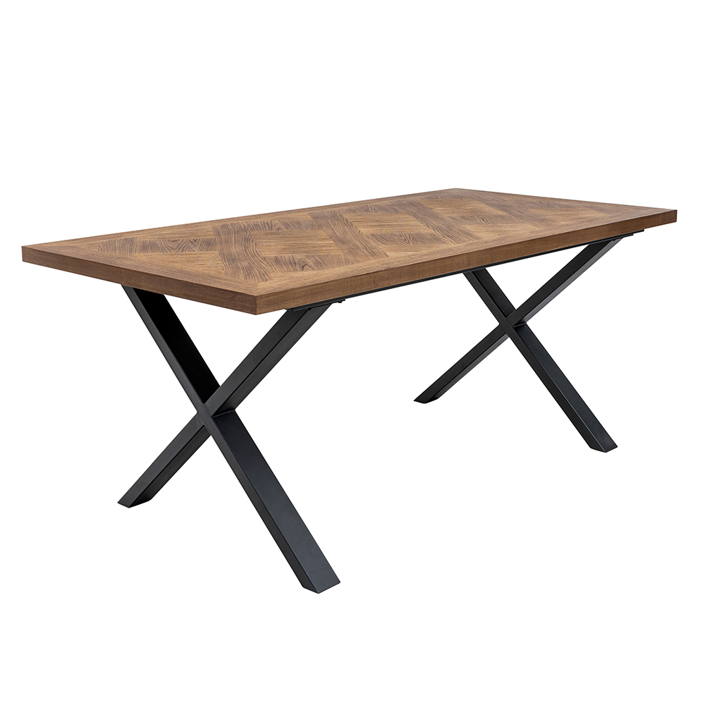 Elliot Elm Veneer Dining Table with Black Legs