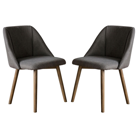 Elliot Slate Grey Fabric Dining Chairs In Pair Furniture in Fashion