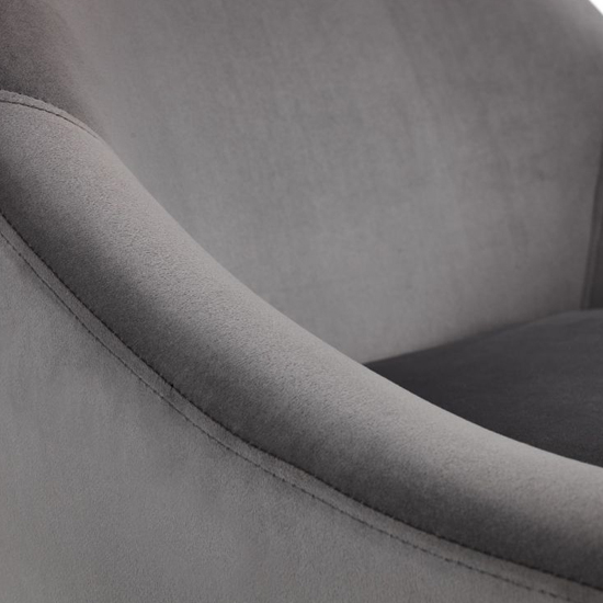 Edena Velvet Armchair In Grey