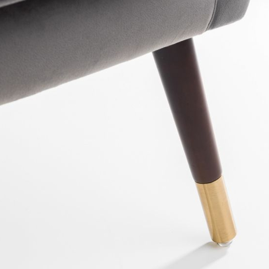 Edena Velvet Armchair In Grey
