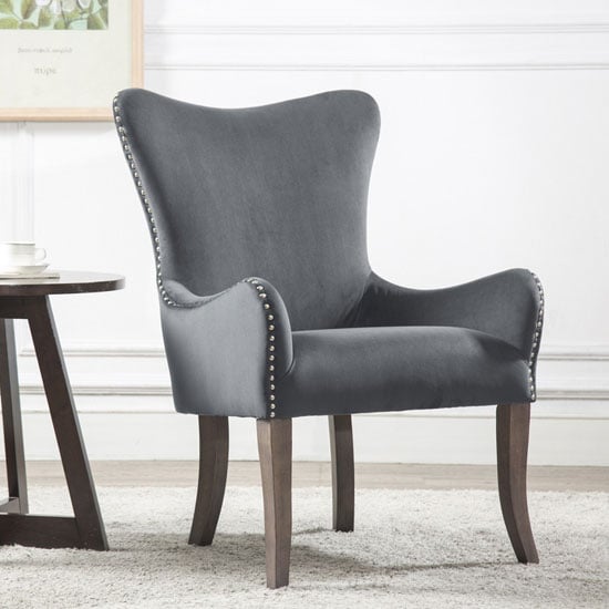 Ellis Fabric Bedroom Chair In Grey