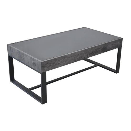 Product photograph of Ellis Glass Coffee Table With Natural Black Legs from Furniture in Fashion