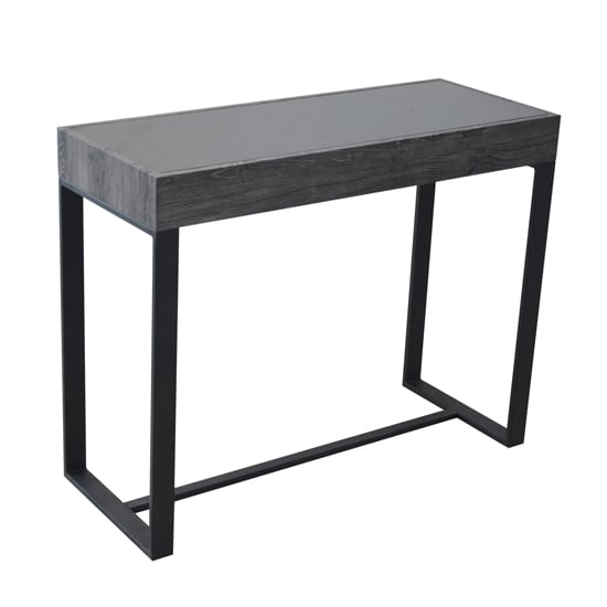 Ellis Glass Console Table With Natural Black Legs