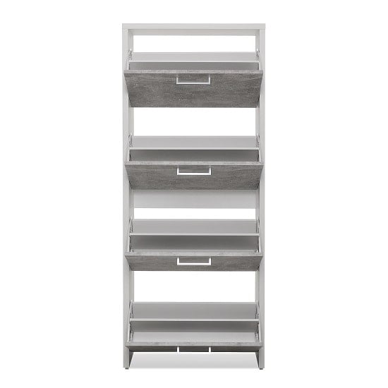 Ellwood Shoe Cabinet Tall In White And Concrete Structured_2