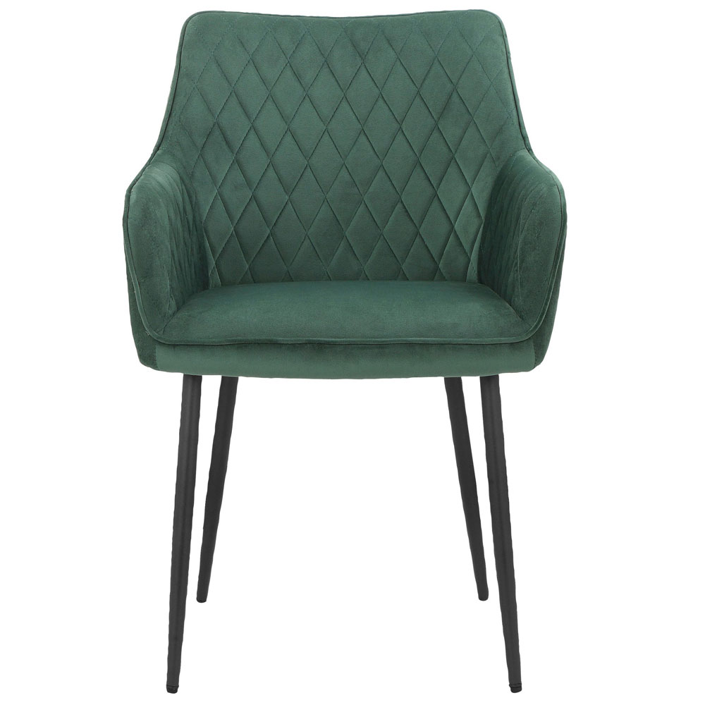 Elmaro Green Velvet Dining Chairs in Pair