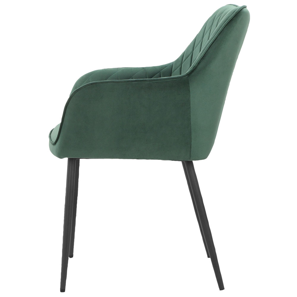Elmaro Green Velvet Dining Chairs in Pair