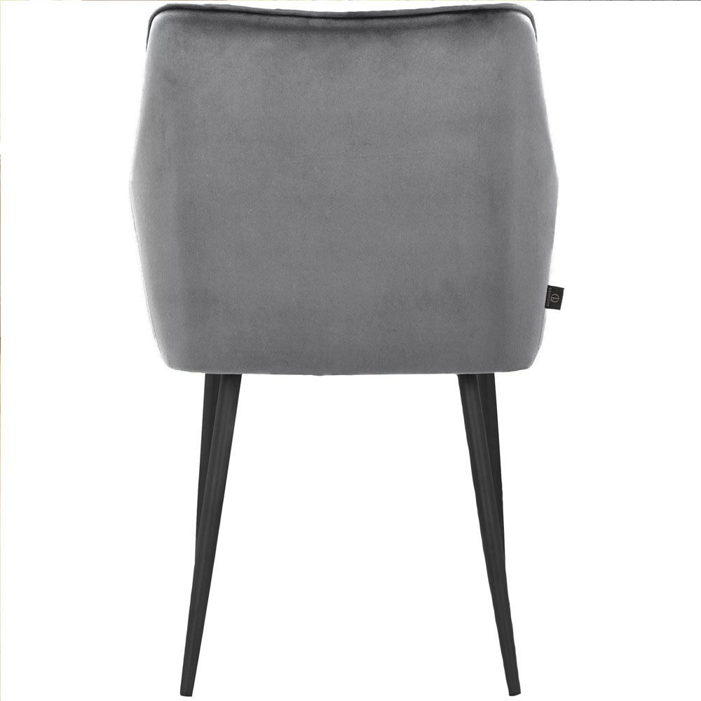 Elmaro Grey Velvet Dining Chairs in Pair