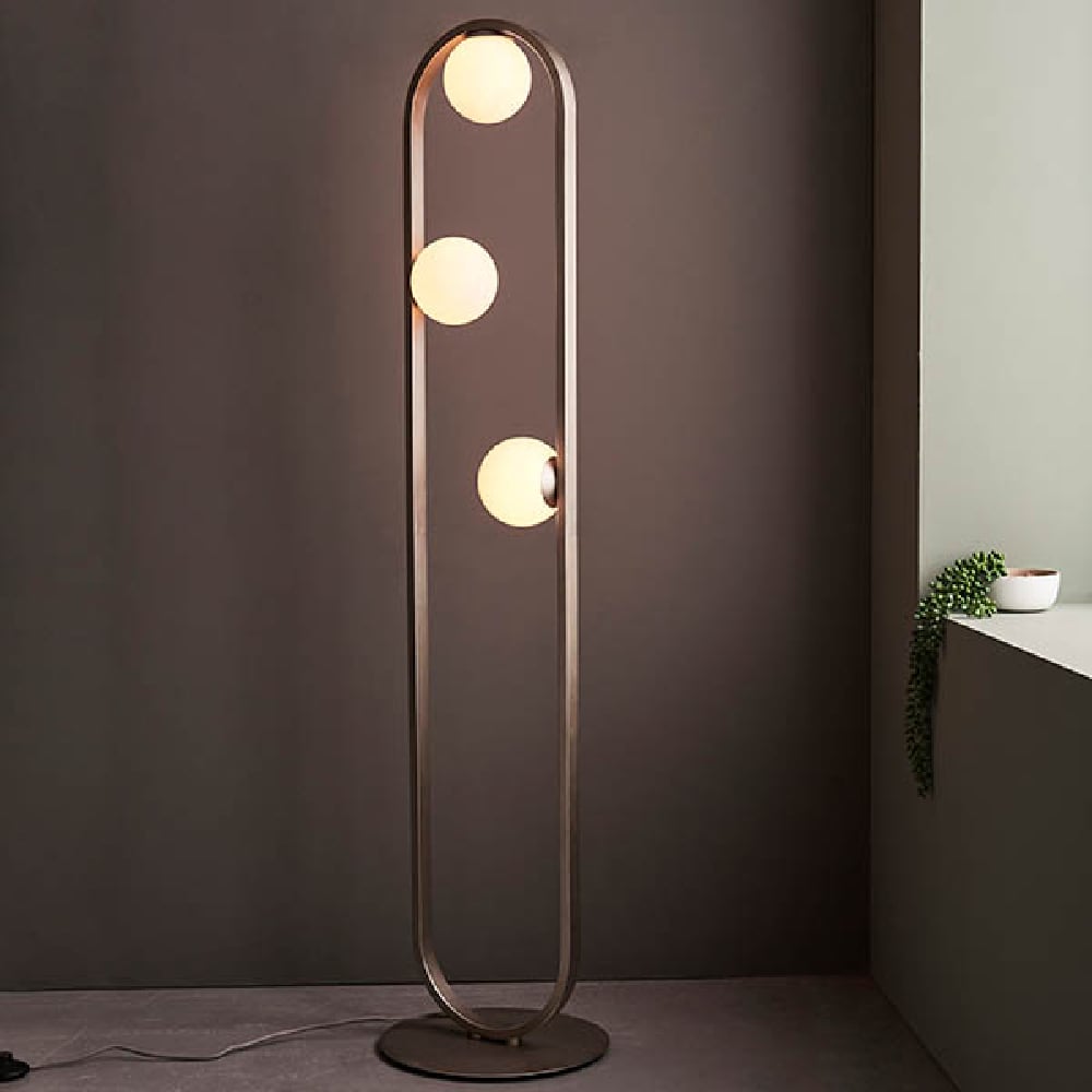 Read more about Elmira gloss opal glass table lamp in brass