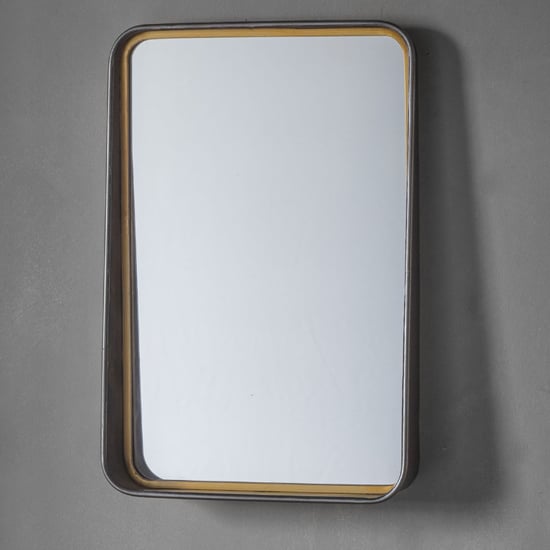 Read more about Elmira round portrait wall mirror in black and gold