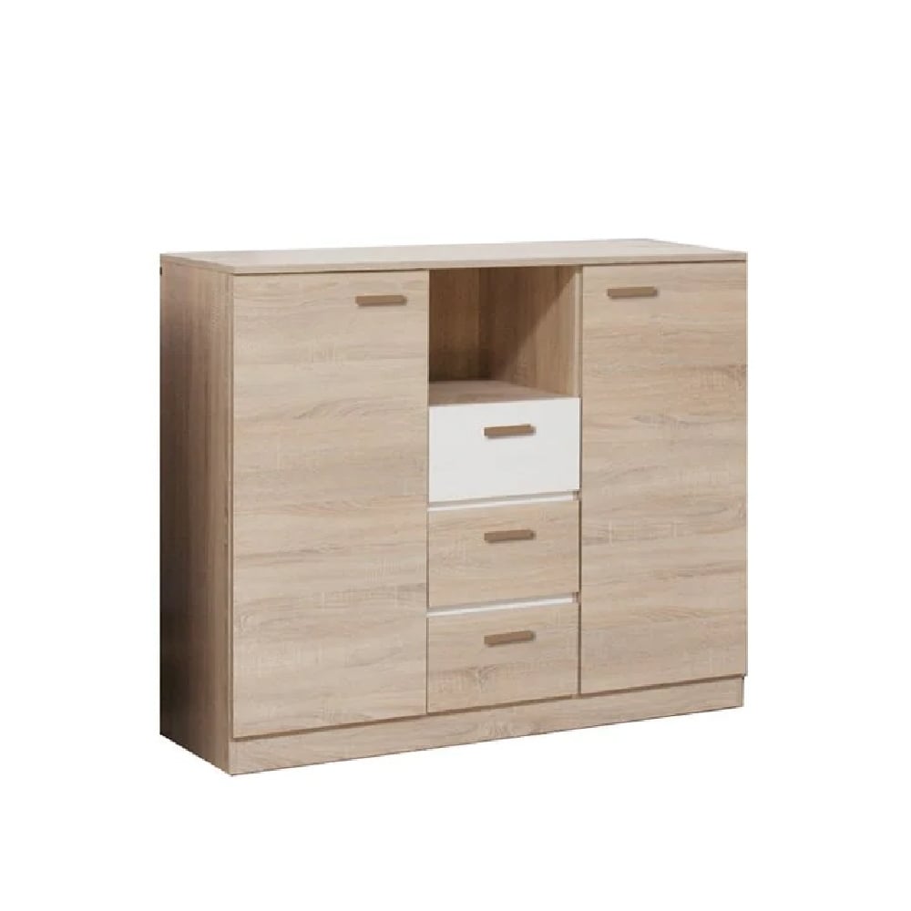 Read more about Elmira wooden sideboard with 3 drawers 2 doors in sonoma oak
