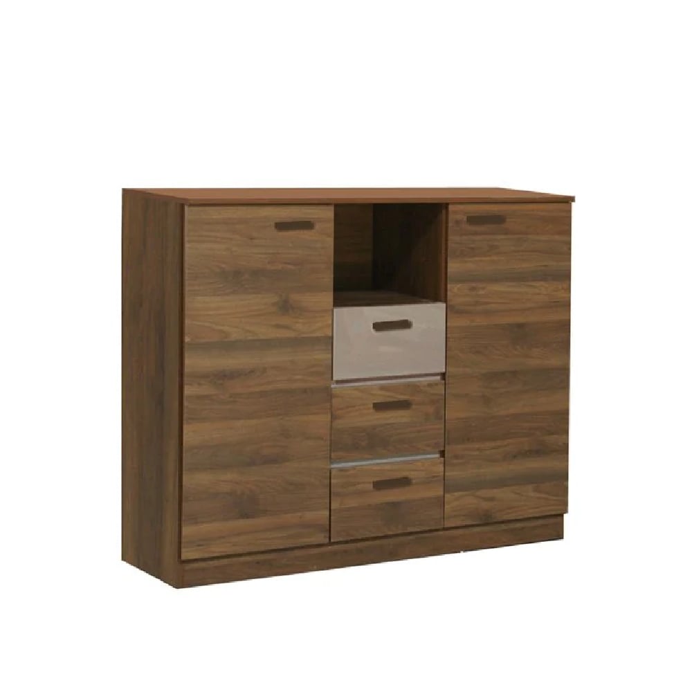 Read more about Elmira wooden sideboard with 3 drawers 2 doors in walnut
