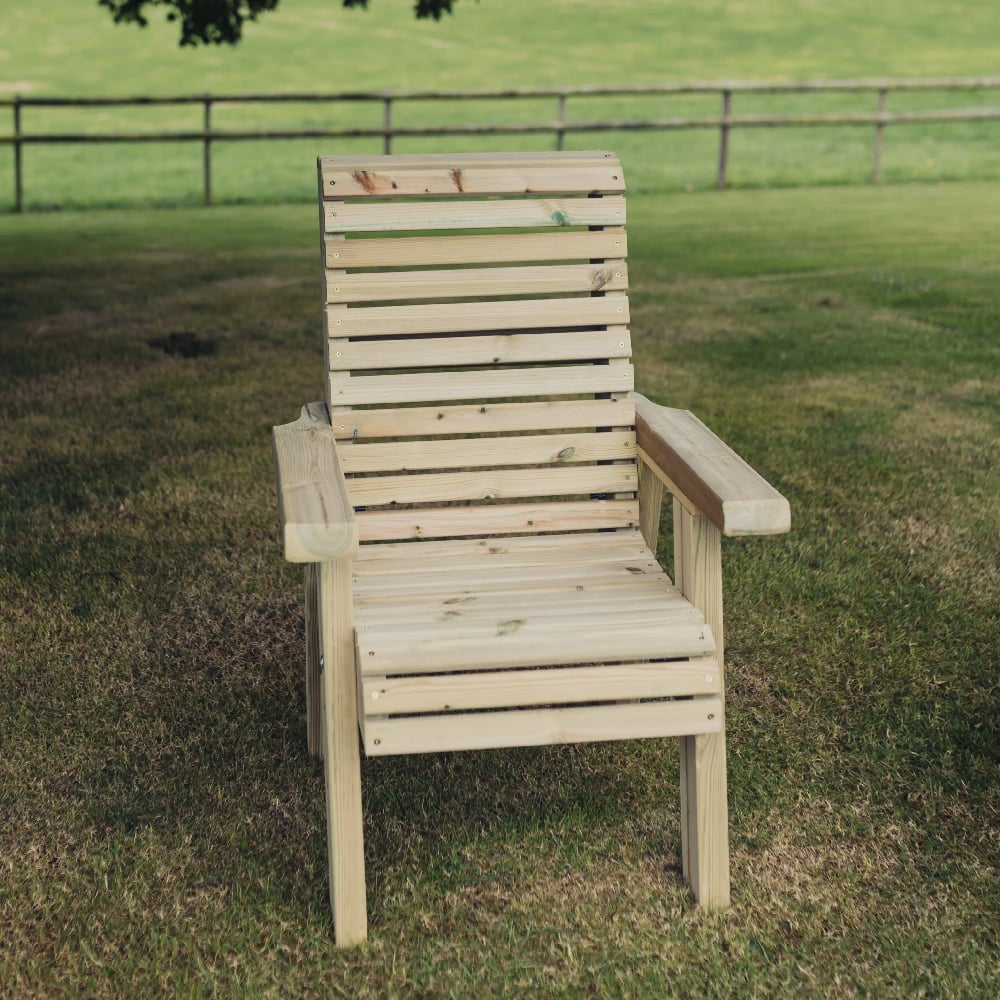 Elmira Wooden Garden Seating Chair In Natural