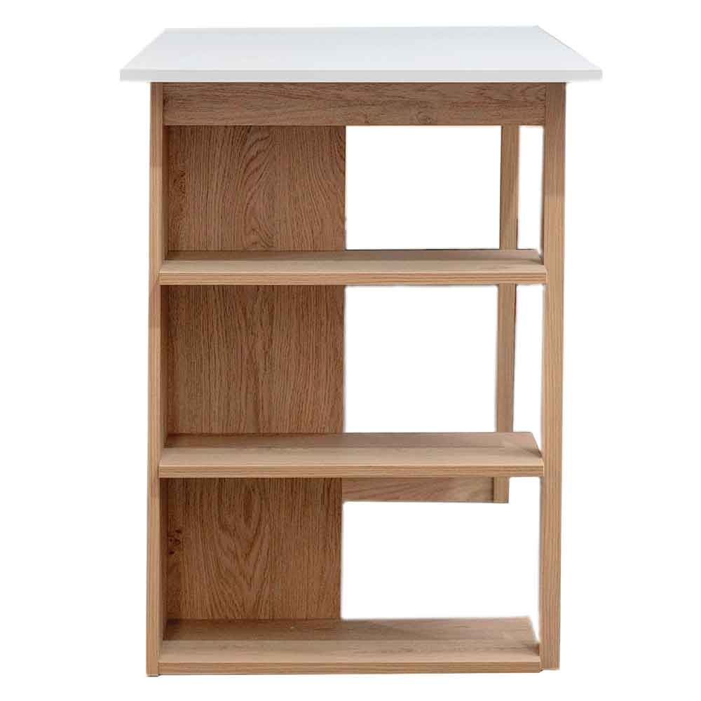 Elmira Wooden Laptop Desk With 3 Shelves - White And Walnut
