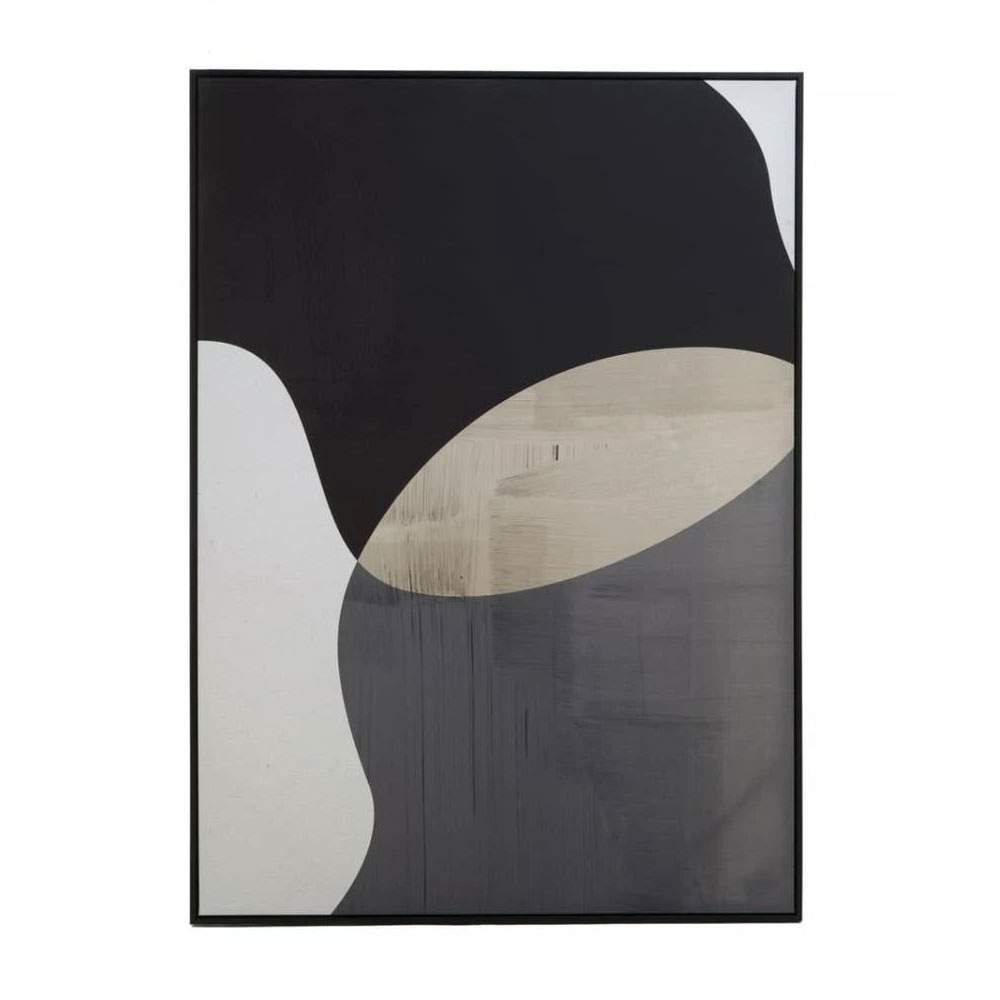 Elmiron Canvas Abstract Design Wall Art with Black Wooden Frame in Multicolour
