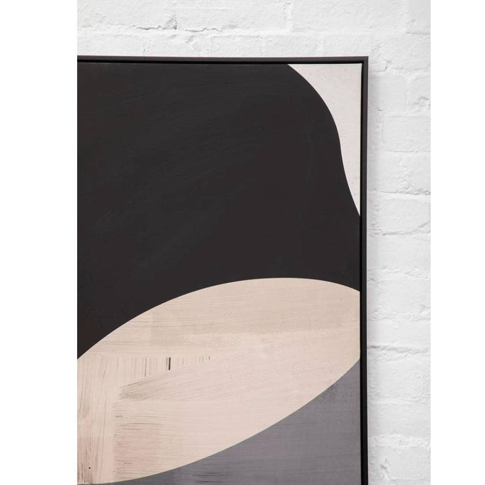 Elmiron Canvas Abstract Design Wall Art with Black Wooden Frame in Multicolour