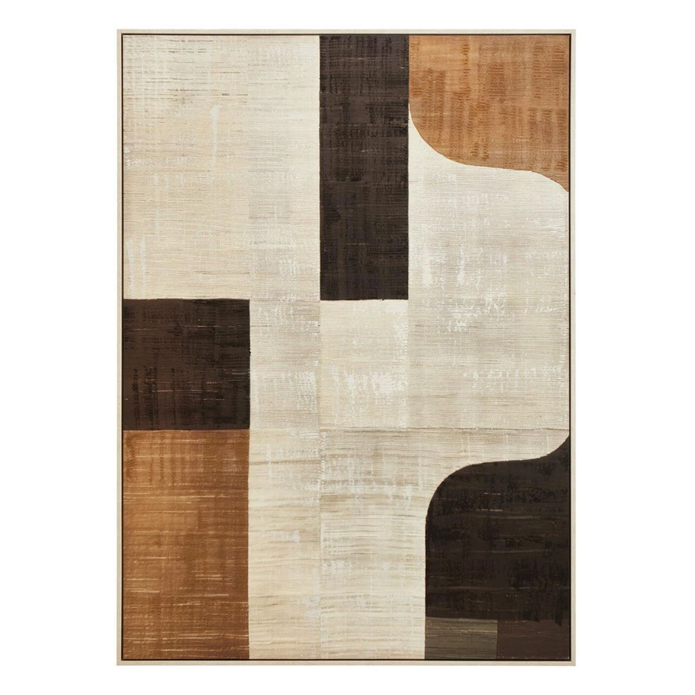 Elmiron Canvas Abstract Textured Wall Art in Neutral