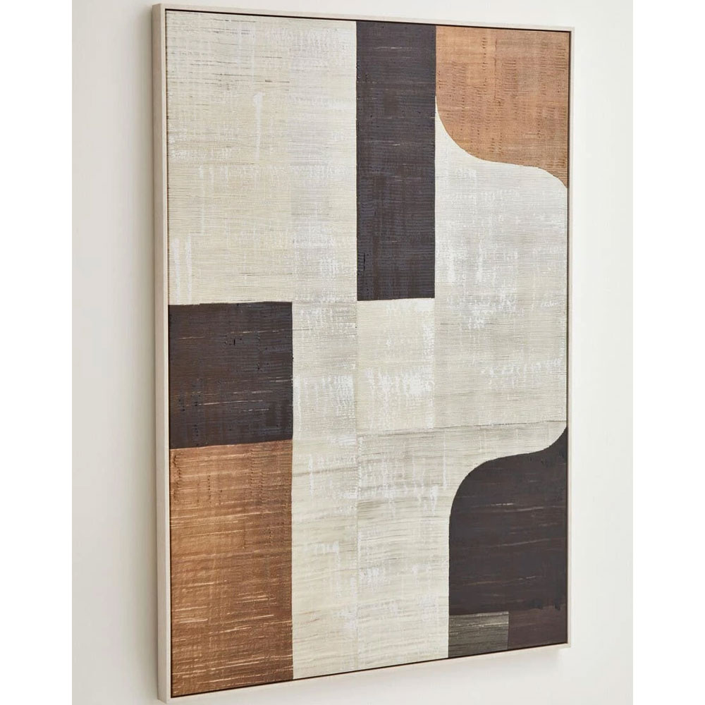Elmiron Canvas Abstract Textured Wall Art in Neutral