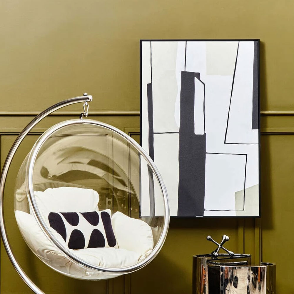 Elmiron Canvas Abstract Wall Art in Black and White