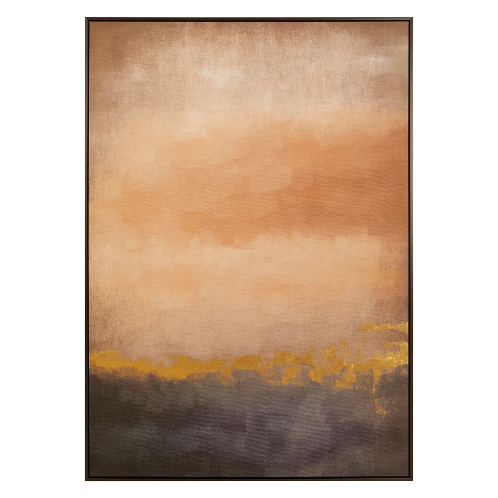 Elmiron Canvas Abstract Wall Art with Gold Accent in Pink and Mauve Ombre