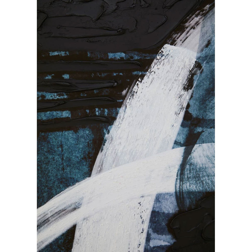 Elmiron Canvas Brushstroke Wall Art in Blue and Black