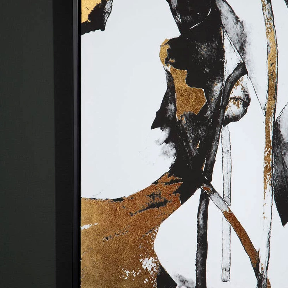 Elmiron Canvas Floral and Metallic Wall Art in Multicolour