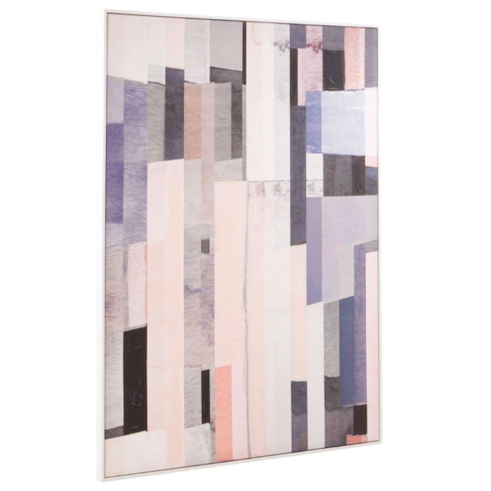 Elmiron Canvas Geometric Design Wall Art in Pink and Grey