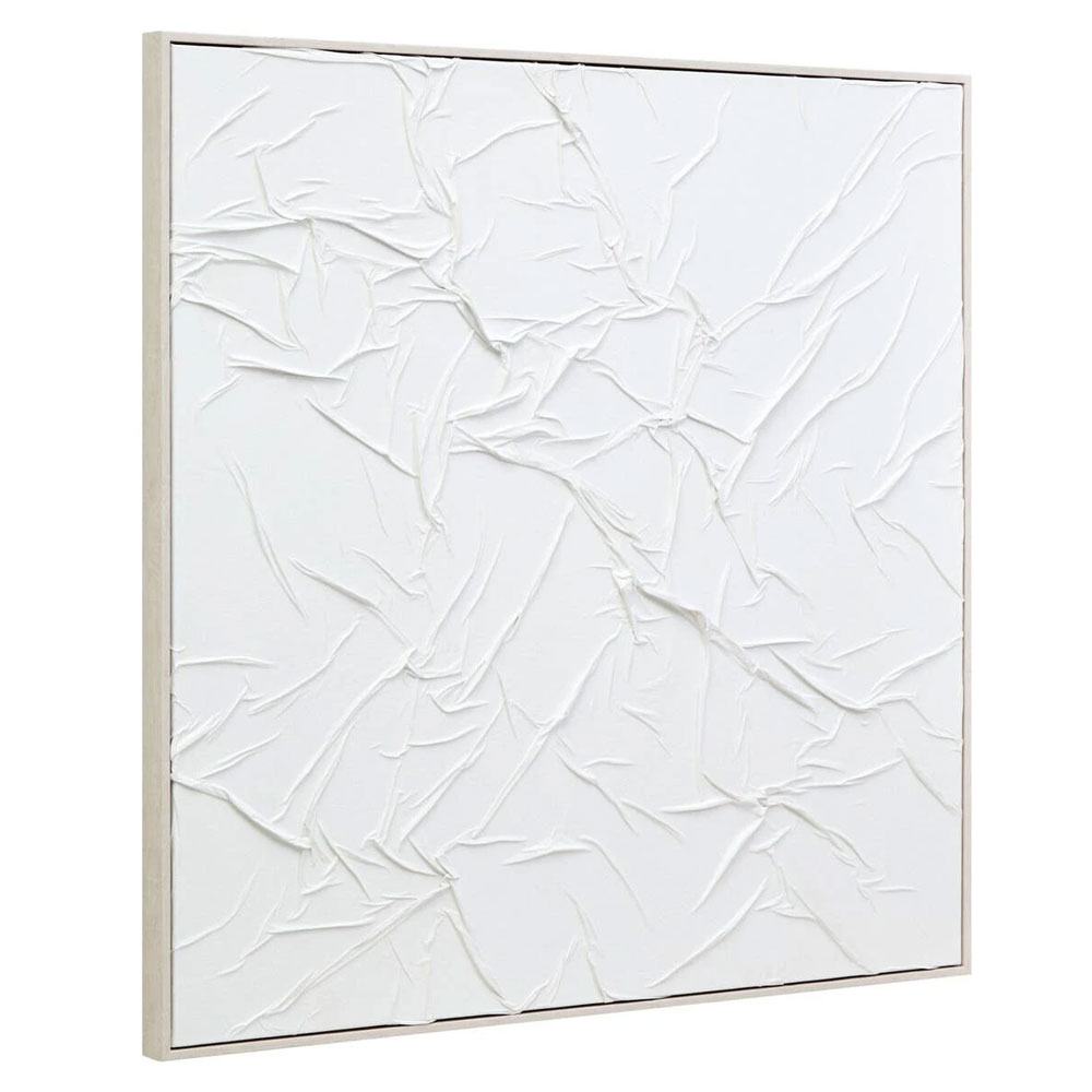Elmiron Canvas Hand Painted Sculptural Fabric Wall Art in White