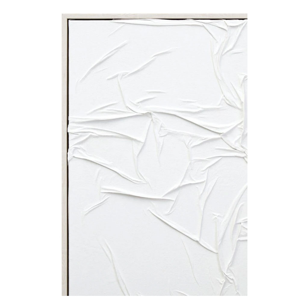 Elmiron Canvas Hand Painted Sculptural Fabric Wall Art in White