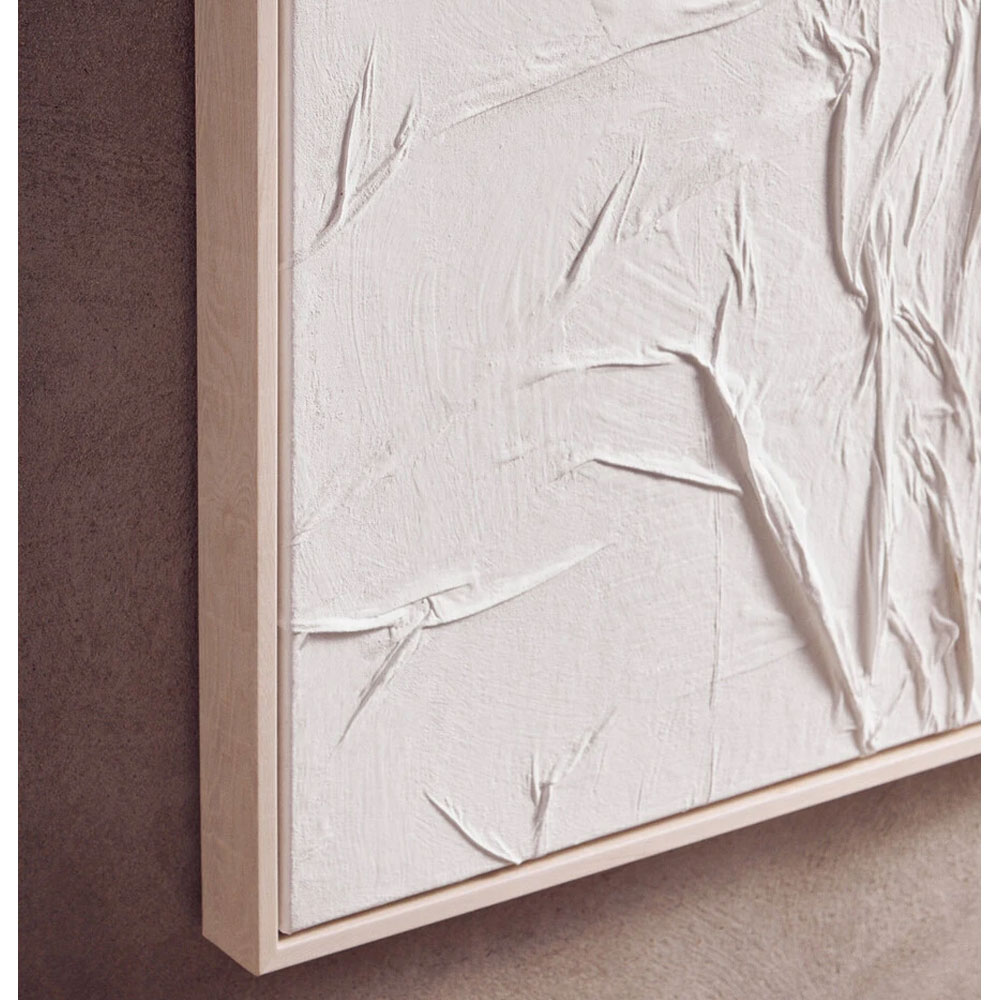 Elmiron Canvas Hand Painted Sculptural Fabric Wall Art in White