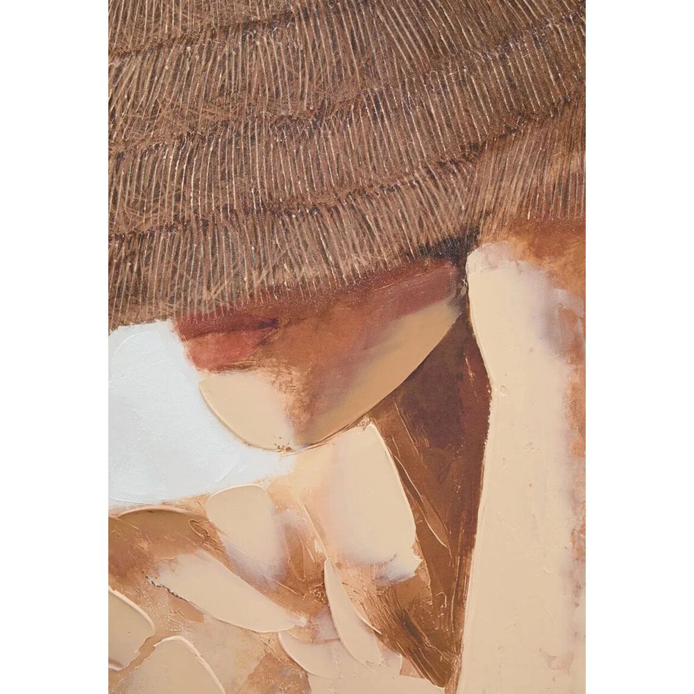 Elmiron Canvas Lady In The Straw Hat Wall Art in Multicolour