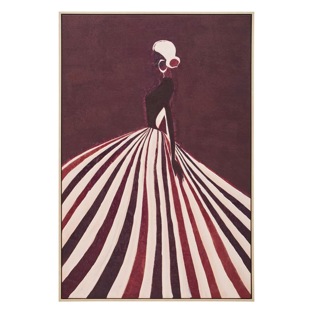 Elmiron Canvas Lady In The Stripe Dress Wall Art in Multicolour