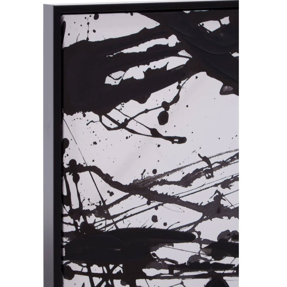 Elmiron Canvas Splatter Square Wall Art in Black and White
