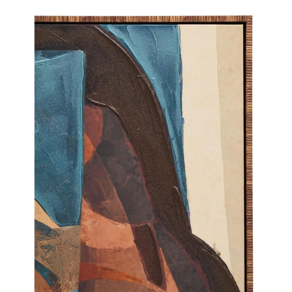 Elmiron Canvas Textured Abstract Face Wall Art in Multicolour