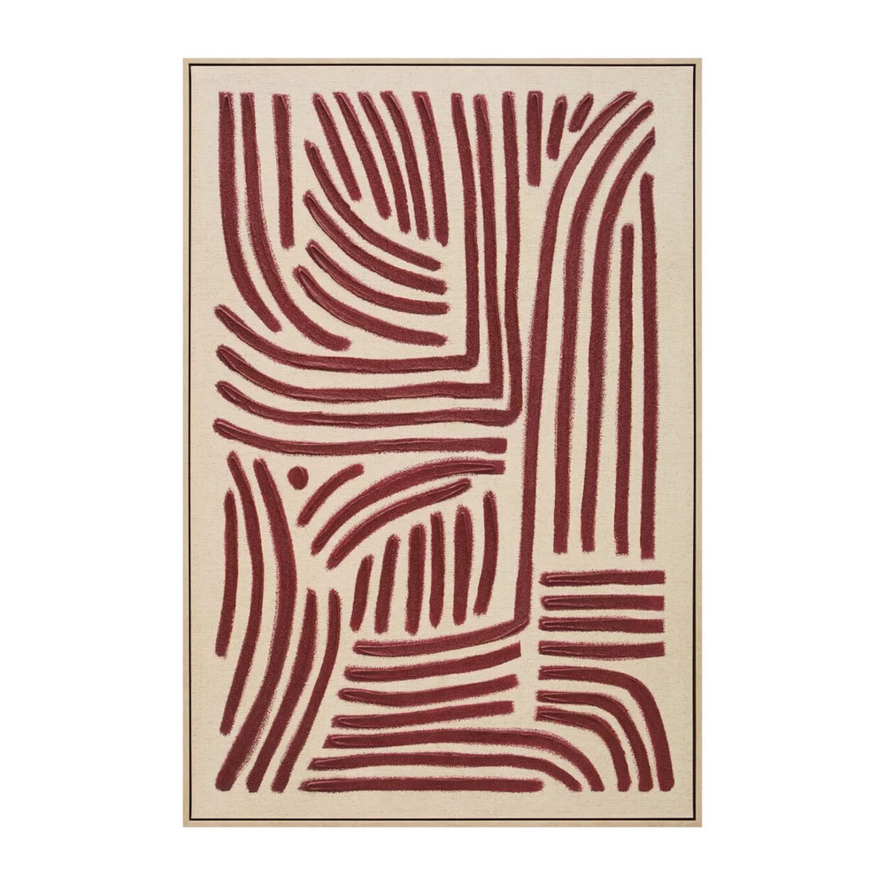 Elmiron Canvas Textured Linear Abstract Wall Art in Multicolour