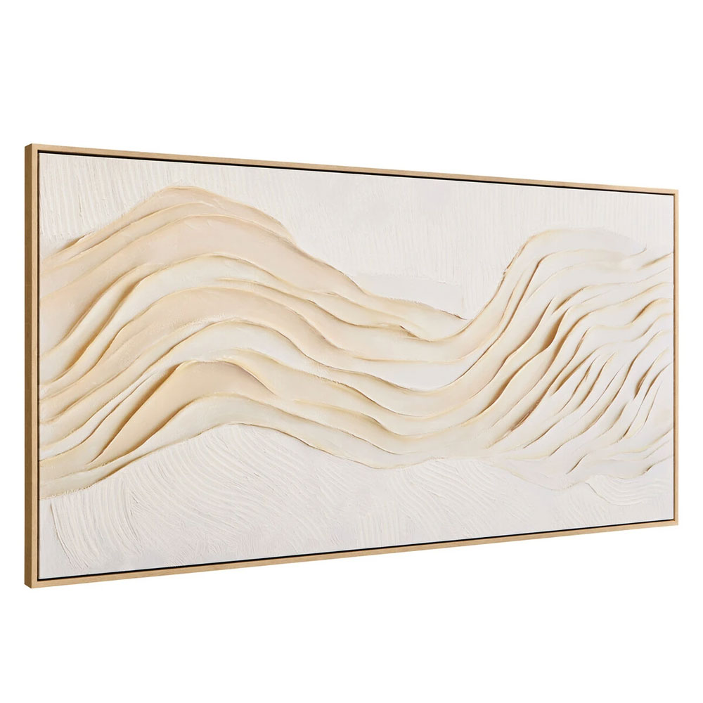 Elmiron Canvas Textured Wall Art in Cream