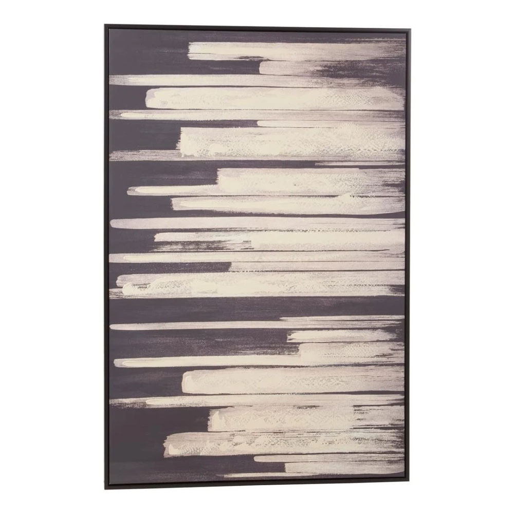 Elmiron Canvas Wall Art with Wooden Frame in Black and Natural