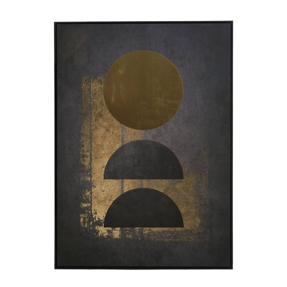 Elmiron Polystyrene Gold Foil Canvas Wall Art in Multicolour