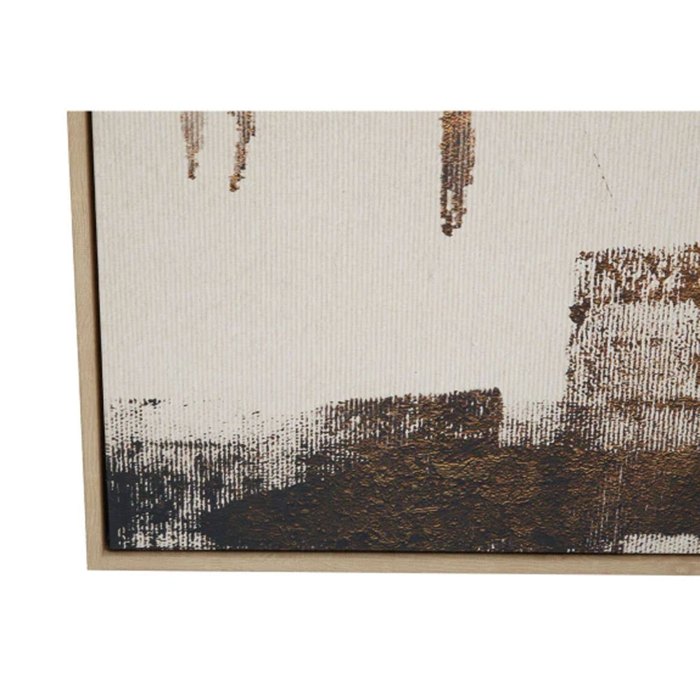 Elmiron Square Canvas Abstract Gold Foil Wall Art with Wooden Frame