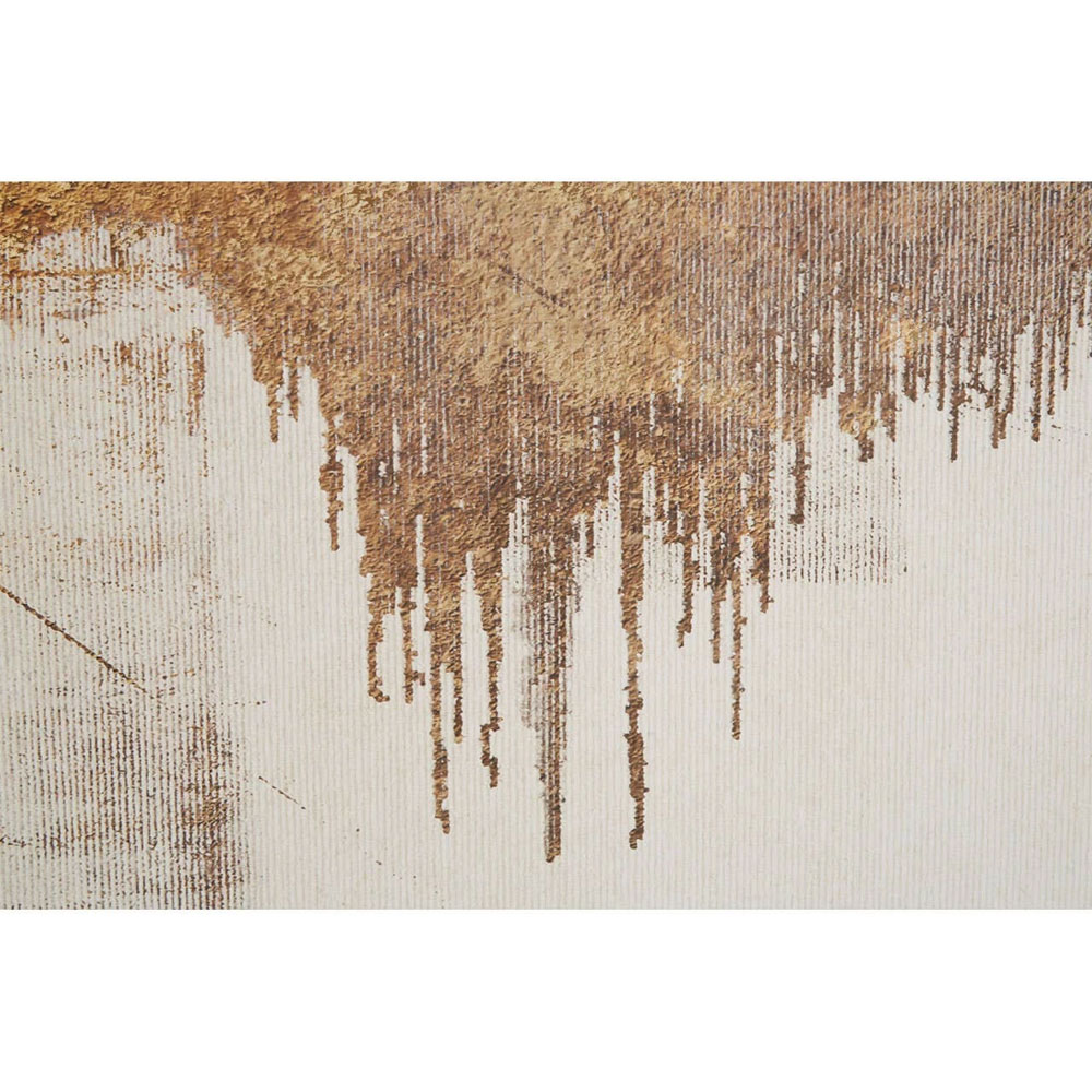 Elmiron Square Canvas Abstract Gold Foil Wall Art with Wooden Frame