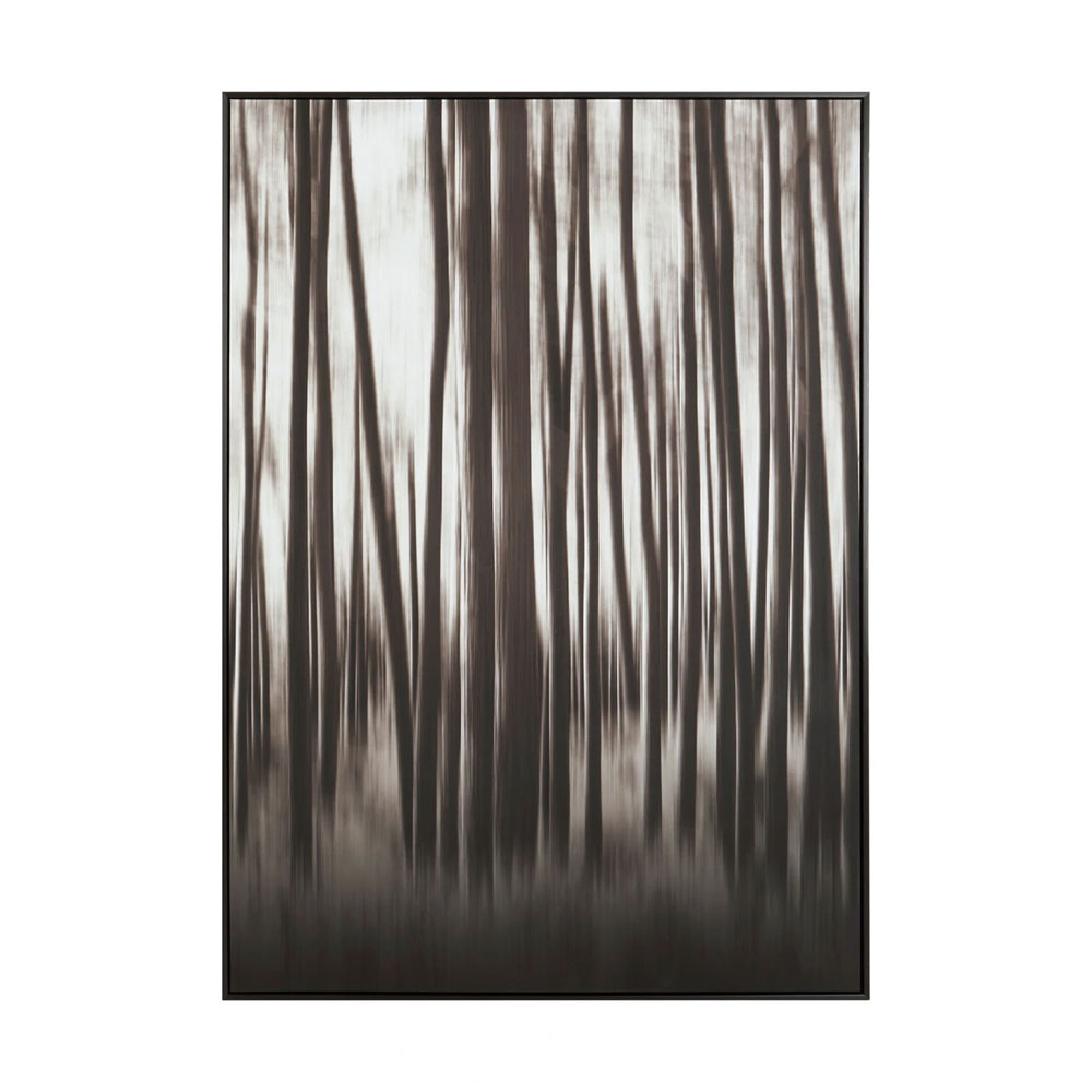Elmiron Wooden Abstract Blur Wall Art in Black And Natural