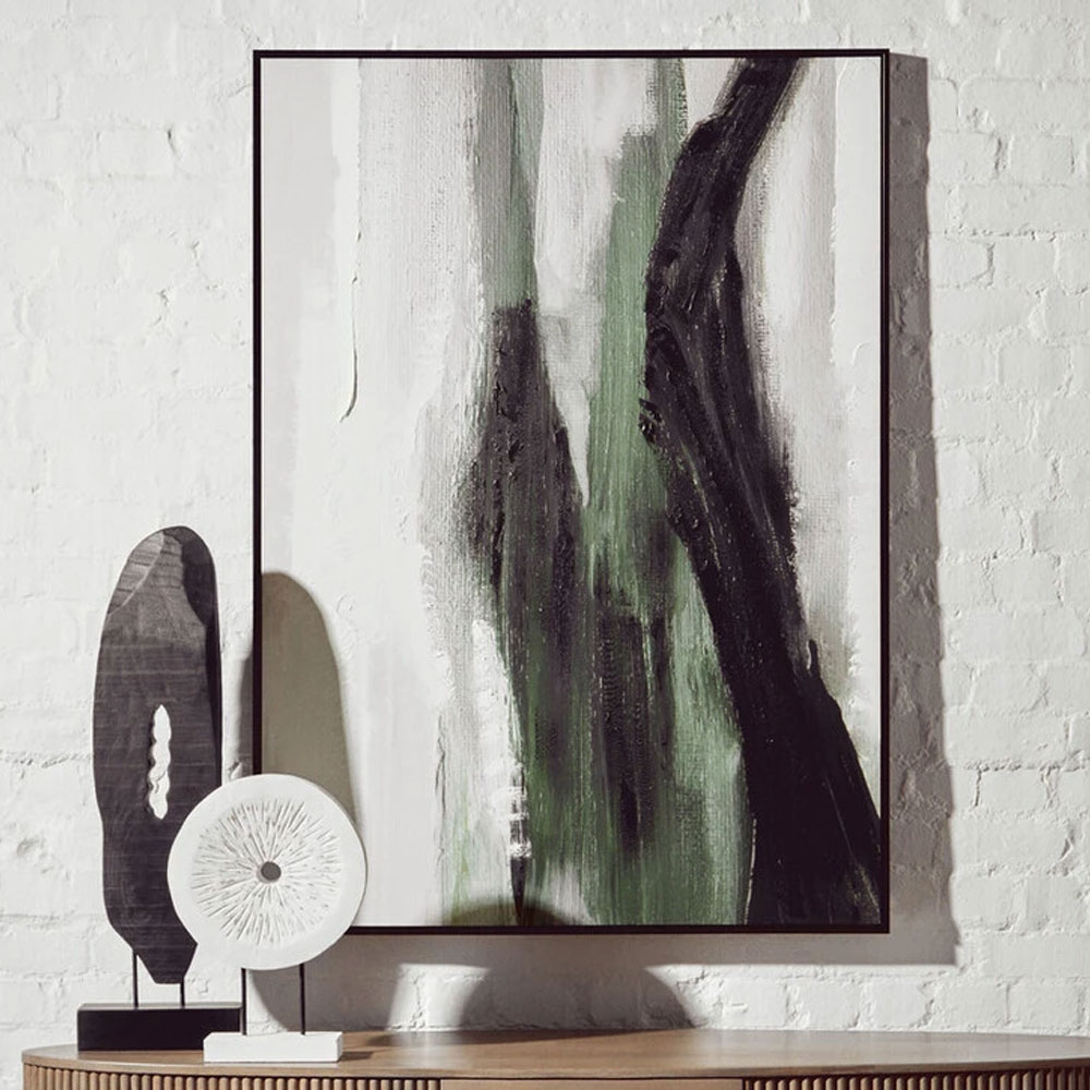 Elmiron Wooden Abstract Textured Wall Art in Green and Multicoloured