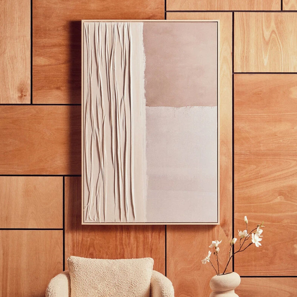 Elmiron Wooden Abstract Wall Art in Neutral