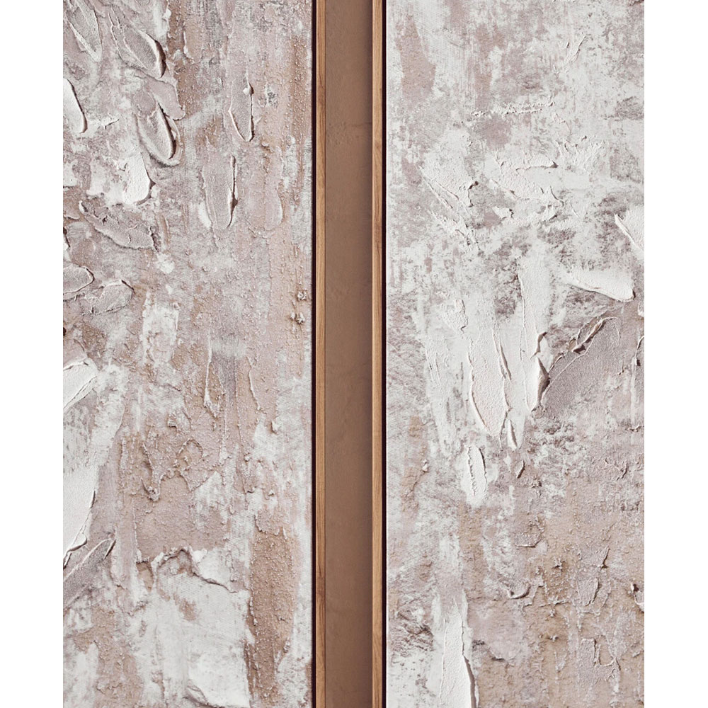 Elmiron Wooden Set of 2 Textured Wall Art in Neutral Tones