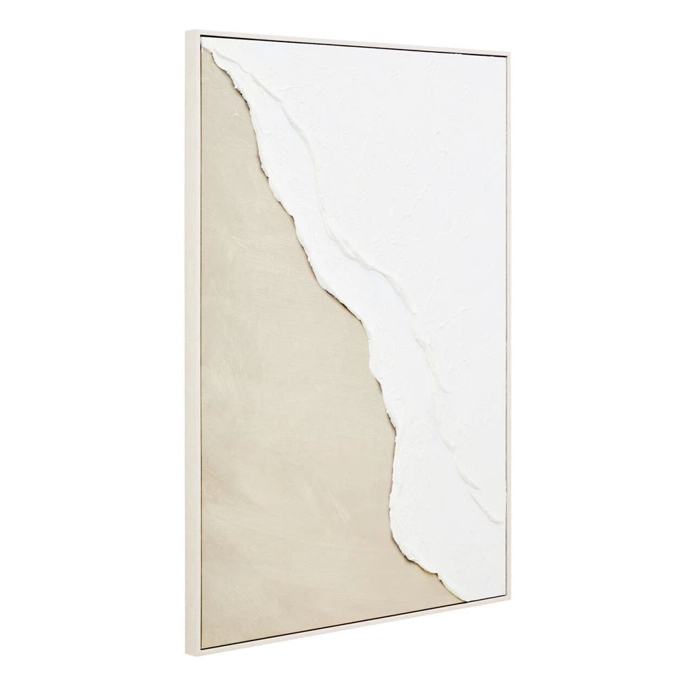 Elmiron Wooden Textured Wall Art in Natural and White