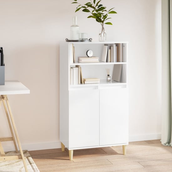 Photo of Elmont high gloss sideboard with 2 doors in white